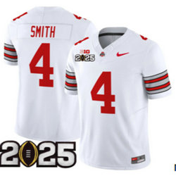Ohio State Buckeyes #4 Jeremiah Smith White 2025 CFP Final NCAA Jersey