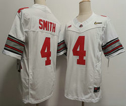 Ohio State Buckeyes #4 Jeremiah Smith White Diamond F.U.S.E College Football Jersey
