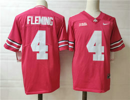 Ohio State Buckeyes #4 Julian Fleming Red Stitched NCAA Jersey