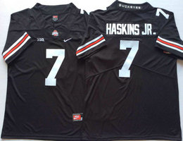 Ohio State Buckeyes #7 Dwayne Haskins Jr. Black White Number Vapor Untouchable College Football Jerseys
