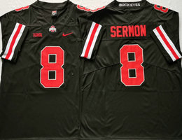 Ohio State Buckeyes #8 Trey Sermon Black Vapor Untouchable Authentic Stitched NCAA Jersey