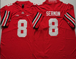Ohio State Buckeyes #8 Trey Sermon Red Vapor Untouchable Authentic Stitched NCAA Jersey