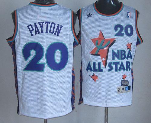 Oklahoma City Thunder #20 Gary Payton Throwback White 1995 All Star Authentic Stitched NBA jersey