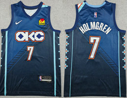 Oklahoma City Thunder #7 Chet Holmgren Navy 2026 City Advertising NBA Jersey