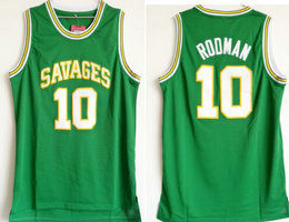 Oklahoma Savages #10 Dennis Rodman Green Basketball Jersey
