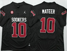 Oklahoma Sooners #10 John Mateer Black Authentic stitched Football jersey