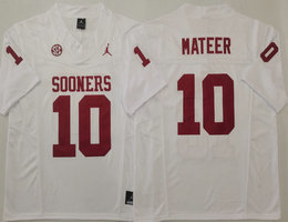 Oklahoma Sooners #10 John Mateer White Authentic stitched Football jersey