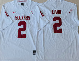 Oklahoma Sooners #2 CeeDee Lamb White Jordan Vapor Untouchable Stitched NCAA Jersey