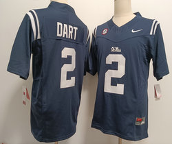 Ole Miss Rebels #2 Jaxson Dart Navy Blue FUSE College Football Stitched Jersey