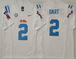 Ole Miss Rebels #2 Jaxson Dart White F.U.S.E. Stitched jersey