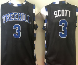 One Tree Hill Ravens #3 Lucas Scott Black Stitched Basketball Jersey