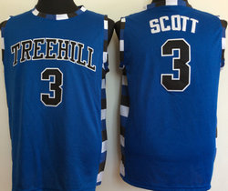One Tree Hill Ravens #3 Lucas Scott Blue Stitched Basketball Jersey