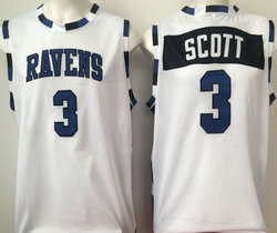 One Tree Hill Ravens #3 Lucas Scott White Stitched Basketball Jersey