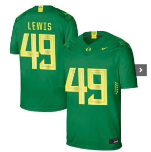 Oregaon Ducks #49 LEWIS Green football jersey