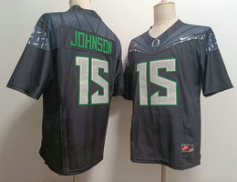 Oregon Ducks #15 Tez Johnson Black Stitched NCAA Jersey