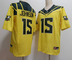 Oregon Ducks #15 Tez Johnson Yellow 2024 F.U.S.E. Stitched Jersey