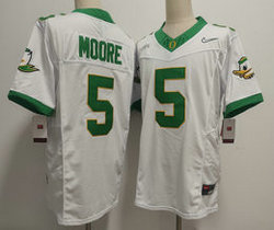 Oregon Ducks #5 Dante Moore White Stitched NCAA Jersey