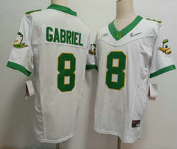 Oregon Ducks #8 Dillon Gabriel White Inverted Legend Stitched NCAA Jersey