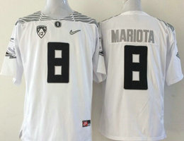 Oregon Ducks #8 Marcus Mariota White Stitched NCAA Jersey