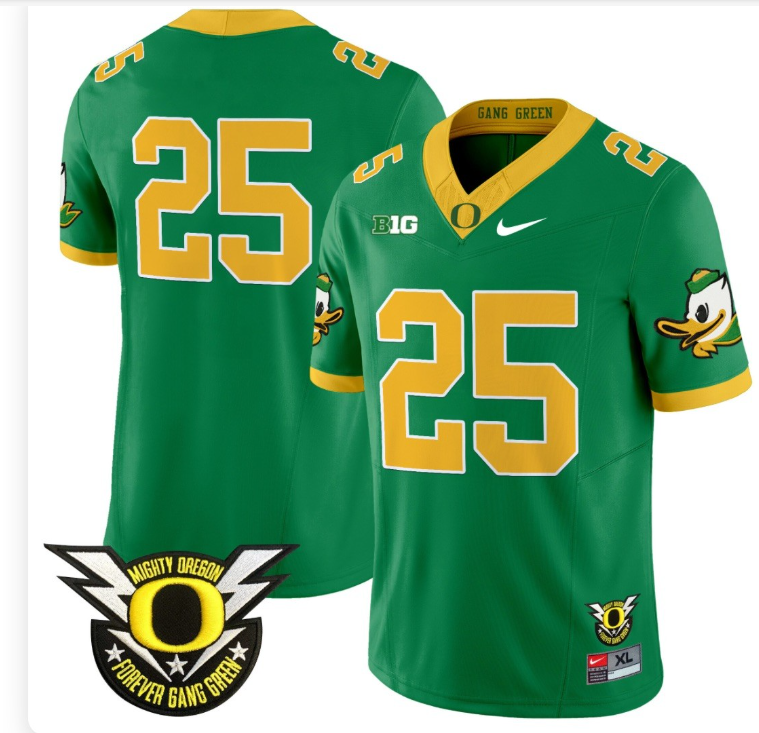 Oregon Ducks 2025 Green #25 (no name ) NCAA Jersey Jersey