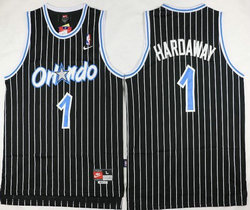 Orlando Magic #1 Penny Hardaway Black Throwback Authentic Stitched NBA jersey