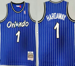 Orlando Magic #1 Penny Hardaway Blue 1994-95 Hardwood Classics Authentic Stitched NBA Jersey