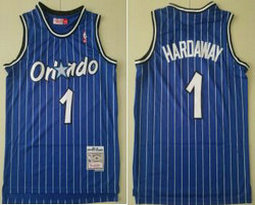 Orlando Magic #1 Penny Hardaway Blue Hardwood Classics Authentic Stitched NBA Jersey