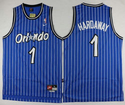 Orlando Magic #1 Penny Hardaway Blue Throwback Authentic Stitched NBA jersey