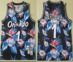 Orlando Magic #1 Penny Hardaway Floral Fashion Throwback Authentic Stitched NBA jersey