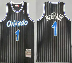 Orlando Magic #1 Tracy McGrady Black 2003-04 Hardwood Classics Authentic Stitched NBA Jersey