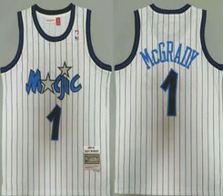 Orlando Magic #1 Tracy McGrady White 2003-04 Hardwood Classics Authentic Stitched NBA Jersey