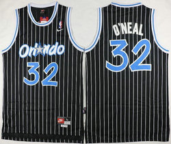 Orlando Magic #32 Shaquille O'Neal Black Throwback Authentic Stitched NBA jersey