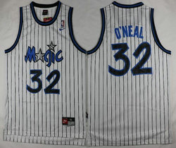 Orlando Magic #32 Shaquille O'Neal White Throwback Authentic Stitched NBA jersey