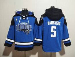 Orlando Magic #5 Mohamed banchero Blue All Stitched Hooded Sweatshirt