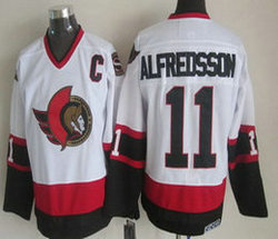 Ottawa Senators #11 Daniel Alfredsson 1997-98 White CCM Vintage Throwback Authentic Stitched NHL jersey