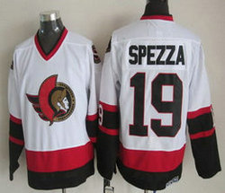Ottawa Senators #19 Jason Spezza 1997-98 White CCM Vintage Throwback Authentic Stitched NHL jersey