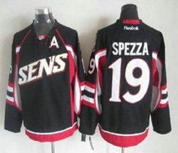Ottawa Senators #19 Jason Spezza Black Throwback Authentic Stitched NHL Jersey