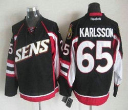 Ottawa Senators #65 Erik Karlsson Black Throwback Authentic Stitched NHL Jersey