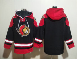 Ottawa Senators Blank Black All Stitched Hooded Sweatshirt