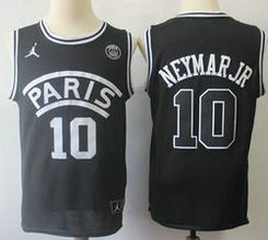 Paris Saint-Germain #10 Neymar Jr Black Jordan Fashion Jersey