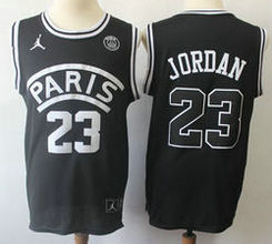 Paris Saint-Germain #23 Michael Jordan Black Jordan Fashion Jersey