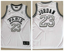 Paris Saint-Germain #23 Michael Jordan White Jordan Fashion Jersey