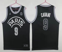 Paris Saint-Germain #9 Cavani Black Jordan Fashion Basketball Jersey