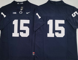 Penn State Nittany Lions #15 Drew Allar Navy no name F.U.S.E College Football Jersey