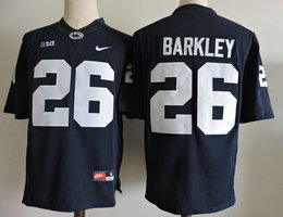 Penn State Nittany Lions #26 Saquon Barkley Navy Blue With Name Stitched NCAA Jersey