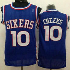 Philadelphia 76ers #10 Maurice Cheeks Blue Throwback Stitched NBA Jersey