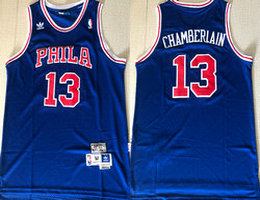 Philadelphia 76ers #13 Wilt Chamberlain Blue Mesh Mitchell and Ness Throwback NBA Jersey