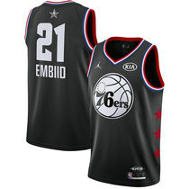 Philadelphia 76ers #21 Joel Embiid Black 2019 All Star With Patch Authentic Stitched NBA jersey