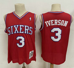 Philadelphia 76ers #3 Allen Iverson Red 02-03 Hardwood Classics Authentic Stitched NBA jersey