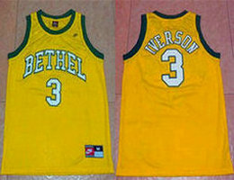 Philadelphia 76ers #3 Allen Iverson Yellow Bethel High School Stitched NBA Jersey